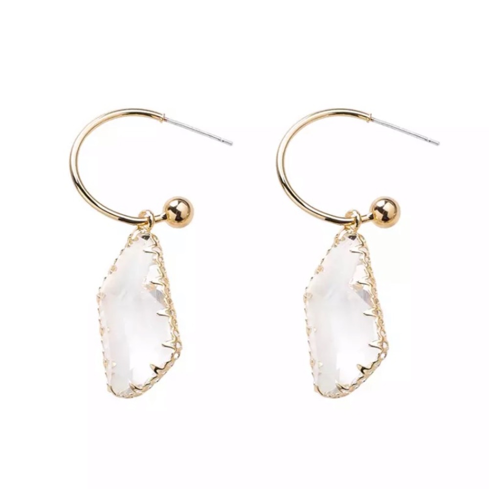 New! Clear Drop Earrings - Picture 5 of 13